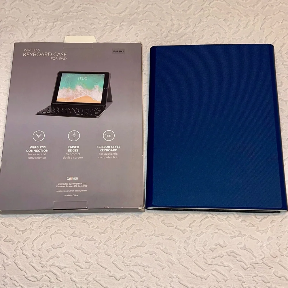 Brand new- Wireless Keyboard Case For iPad 10.2- Navy color